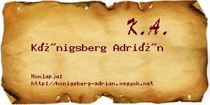 Königsberg Adrián névjegykártya